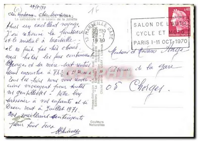 Widok z lotu ptaka nad Marseillem — Port i katedra — La Cigogne — Rewers