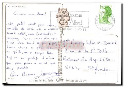 Vieux Boucau — luchtfoto, surfert, meisje — Éditions de Caly — Achterkant