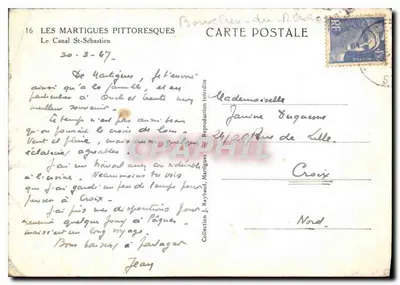 De pittoreske Martigues — Het kanaal St-Sébastien — J. Raybaud, Martigues — Achterkant
