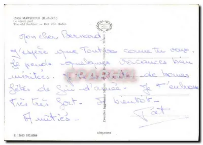 O velho porto — Marselha — Editor Combier Imprimeur — Verso