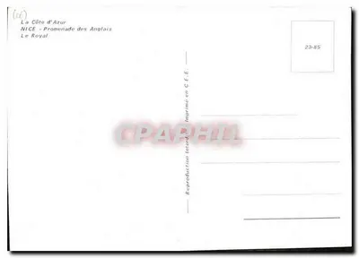 Le Royal - Nice - Promenade des Anglais — reprodukcja zabroniona w CEE — n°23-85 — Rewers