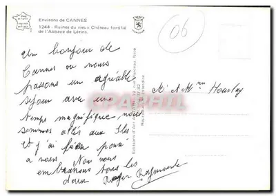 Ruiny starego zamku w Abbatii Lérins — Okolice Cannes — Wydawnictwo Art Art'Arte, Nice — Rewers