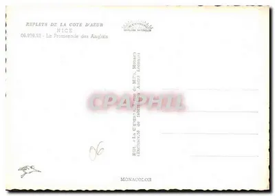 Nice — La Promenade des Anglais — La Cigogne — Verso