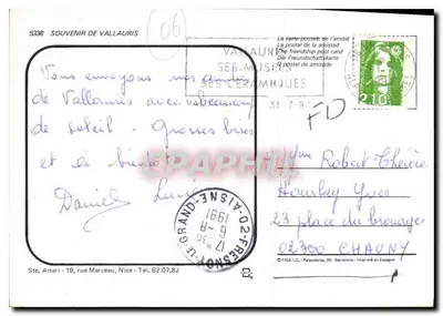Vallauris — Centro importante da cerâmica ligada a Picasso — FISA 1.C. - Impresso na Espanha — Verso