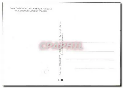 Villeneuve-Loubet Plage — levendige kiezelstrand — Gilletta Edities, nr. 540 — Achterkant