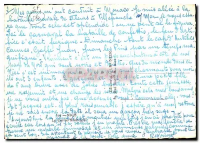 Casino Municipal — Mônaco — editor Munier, n°107 — Verso