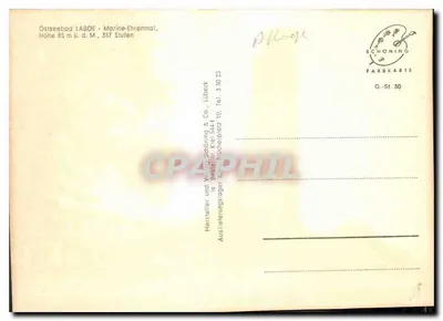 Ostseebad Lübeck — Pomnik Morski — Schöning Farbkarte G-St. 30 — Rewers