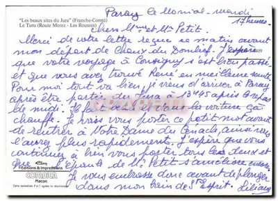 Paray-le-Monial — Les Rousses (Strada Morez) — Edizioni & Stampa Combier — Verso