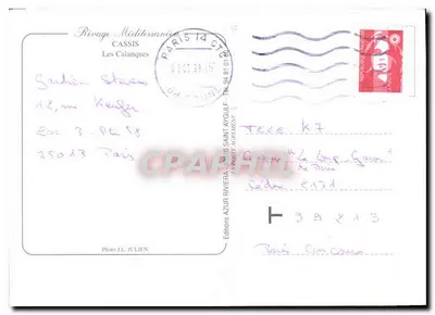 Cassis — Rivage Méditerranéen — Editions AZUR RIVIERA — Verso