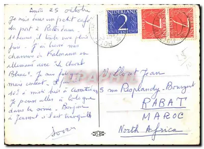 Rotterdam, Coolsingel, Boulevard, Stadhuis e Postkantoor — Bilhete postal antigo/Bilhete postal moderno editado por Bilhete postal moderno — Verso