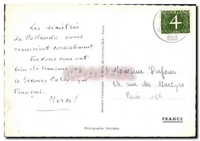 Famiglia in abito tradizionale olandese — Fotografia Autentica — Soccorso Cattolico - Parigi-Midi — Verso
