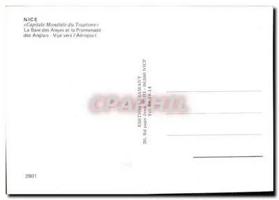 Nice — Capital Mundial do Turismo — Éditions Diamant — Verso