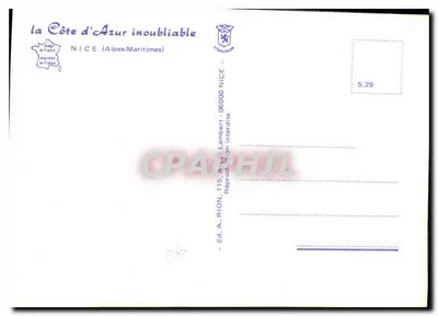 Nice — widok panoramiczny Promenady Anglijskiej — Wyd. A. Rion, NICE — Rewers