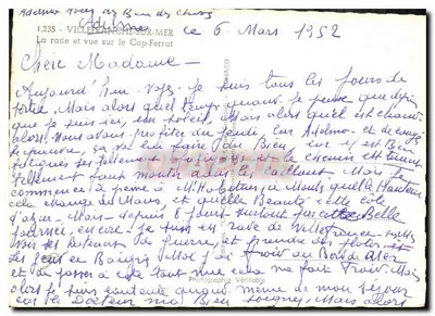 Widok z wysepki Villefranche-sur-Mer — Cap-Ferrat — wydawca LA CIGOGNE, nr 1.235 — Rewers