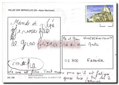Valle de las Maravillas — Alpes-Maritimes — Ediciones Photoguy, n° DA 129 — Reverso