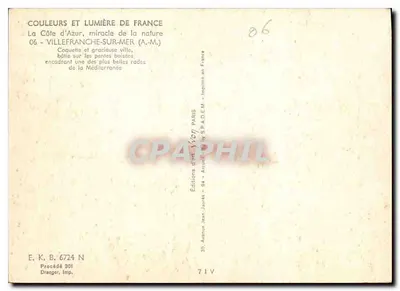 Villefranche-sur-Mer — cidade graciosa nas encostas arborizadas — Edições Jean-Jaurès — Verso