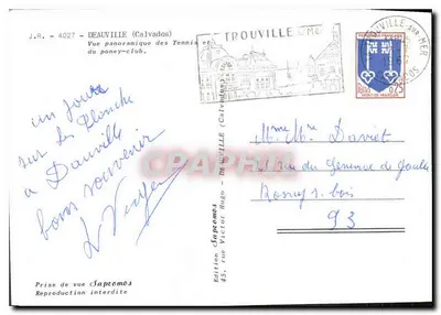 Deauville (Calvados) — Panoramiczny widok z tennisów i klubu jeździeckiego — Wydawnictwo Sapzemos — Rewers