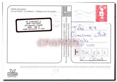 Caen — widok panoramiczny — Éditions Alliance Cartérie — Rewers