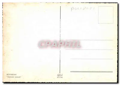 Rotterdam — Estátua do Sr. Jacques — editor Kedara, n° 971/140 — Verso