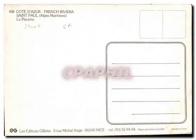 Praça com fonte — Saint-Paul-de-Vence — Les Editions Gilletta, n°458 — Verso