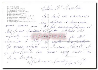 Nice — Souvenir de Nice — Graphiphil — Rewers