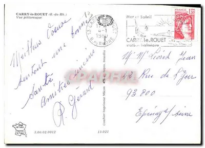 CARRY-le-ROUET (B. do Rh.) — Vista pitoresca — Impressor Combier — Verso