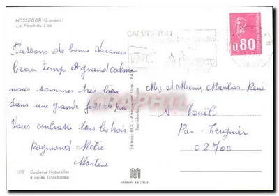 Hossegor (Landes) — Le Fond du Lac — Edições REX, n°170 — Verso