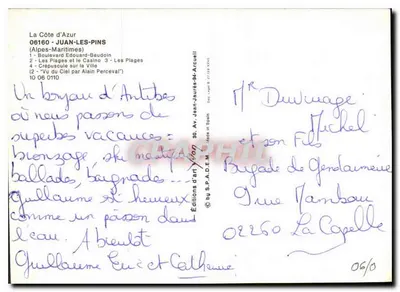 Juan-les-Pins — panoramische uitzicht en strandscènes — Editeurs d'art Yvon — Achterkant
