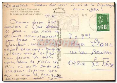 Ponte sobre o Adour — Dax (Landes) — Elcée — Verso