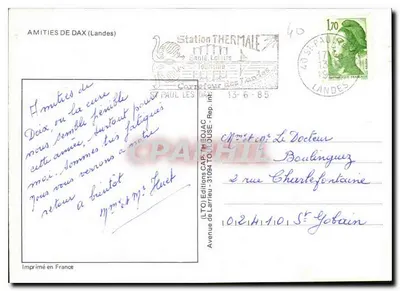Dax — widok panoramiczny i zabytki — AMITIÉS de DAX — Rewers