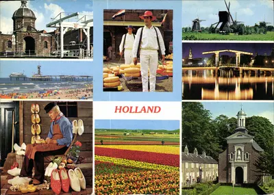 Hollande — paisagens e tradições — editor desconhecido, número de série não visível