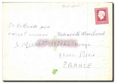 Hollande — paisagens e tradições — editor desconhecido, número de série não visível — Verso