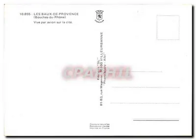 Les Baux de Provence — Vista aérea da cidade — Editor Mapecolor, n° 10.855 — Verso