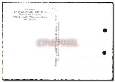 Residenza « La Pervenche » — Mireille, Golfe-Juan (Alpi Marittime) — Edizioni Gilletta — Verso
