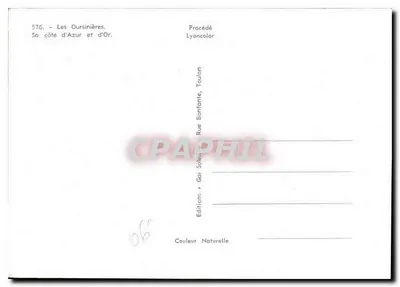 Les Oursinières — Sa côte d'Azur et d'Or — Éditions Bontant, Toulon — Verso