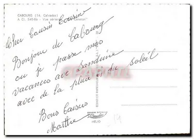 Cabourg (14, Calvados) — Widok z powietrza — Wydawca Combier — Rewers