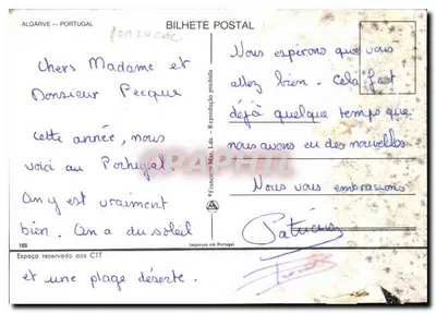 Algarve — paesaggi costieri — Francisca M. Lda. n°165 — Verso