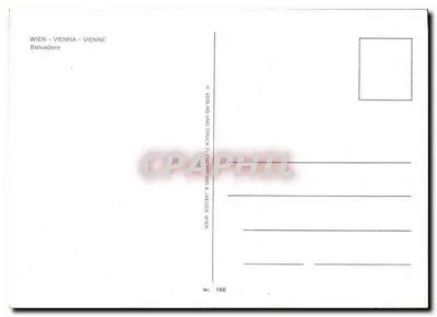 Belvedere — Pałac i ogród — Verlag und Druck Fliesmann & Jaeger, Wien, nr 166 — Rewers