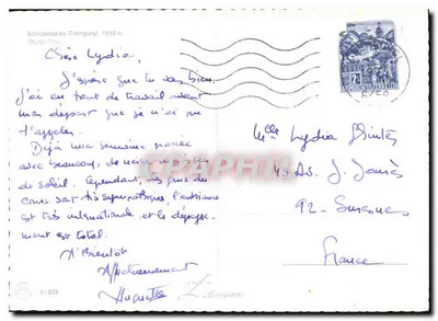 Festkogel — estação de esqui com teleférico — editor Thörl, n° 1/872 — Verso