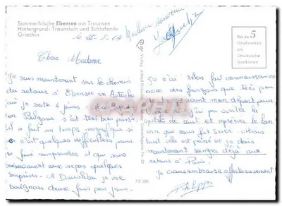 Ebensee — widok panoramiczny jeziora i wsi — Verlag Alfred Ginthner, n° 22 — Rewers