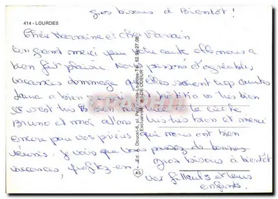 Lourdes — Myśl z Lourdes — Wyd. A. Douret, pl. Pégamiale-Lourdes — Rewers