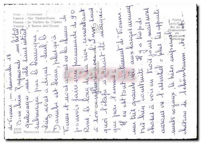 Viena — O Teatro da Ópera — editor Echle Photocolor, n° 5505 — Verso