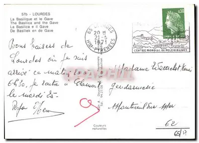 Lourdes — Bazylika i Gave — Édit. A. Doucet & Cie — Rewers