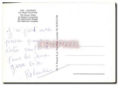 Lourdes — A Virgem Coroada — Ed. Edlux — Verso