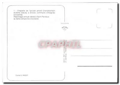 Kaplica Świętego Pardoux w Etricor — wydawca O. Ragot — Rewers