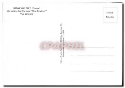 Voreppe (França) — Mosteiro das Clarissas "Clos St Nizier" — Vista geral — Edição La Seyne-sur-Mer — Verso