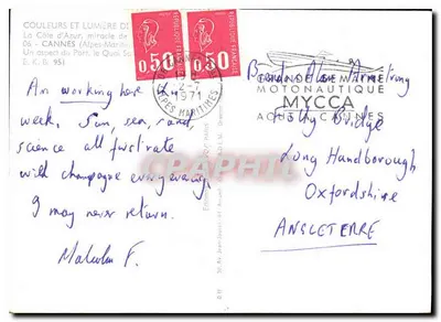 Port w Cannes — Widok Placu Stanów Zjednoczonych — Wydawnictwo Jean-Jaurès, nr 06 — Rewers
