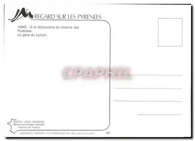 Gave Lutour — Pireneje — Wydawnictwo J. Masson - Cauterets — Rewers