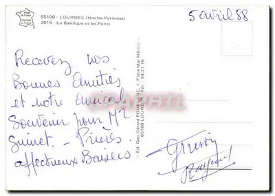 Lourdes — Katedra i mosty — Wyd. Gérard Rougé — Rewers