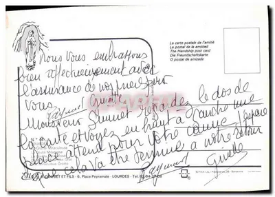 Gruta de Lourdes — peregrinação — Editor: Lourdes — Verso